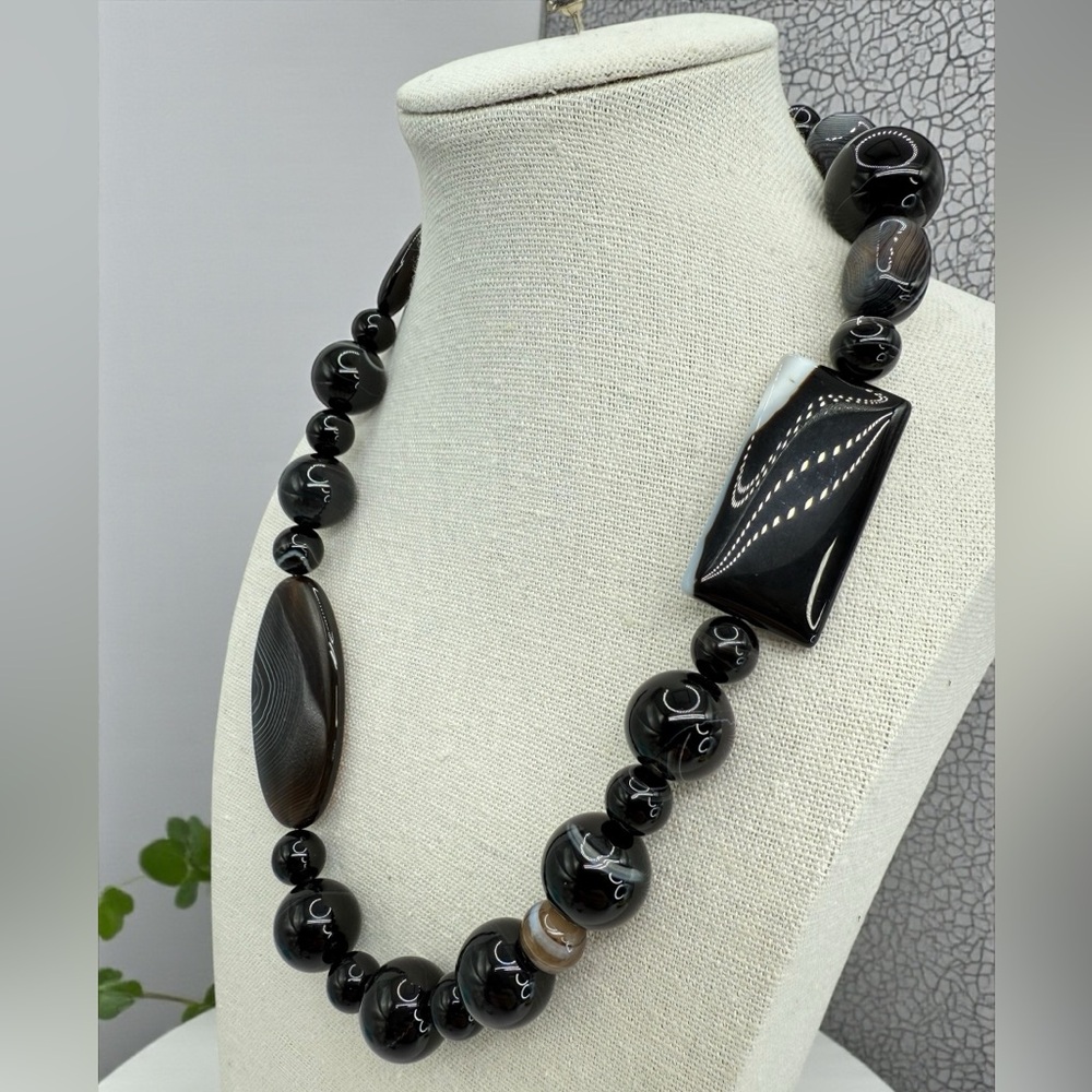 Jay King Mine Finds South African Lace Agate Sterling Silver Necklace 109g 18-20 - Picture 16 of 17